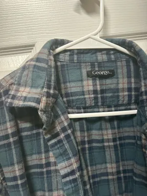 Plaid Long Sleeve Blue Size L thumbnail 2