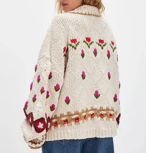 Free People Slouchy Oversized Rosebud Cardigan Size XS thumbnail 12