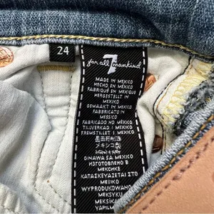 7 for All Mankind High Waist Josephina Designer Denim Jeans Size 24 Button Fly thumbnail 10