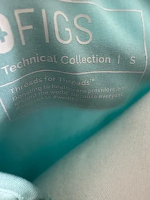 Figs Women's V-Neck Scrub Top in Aqua thumbnail 2