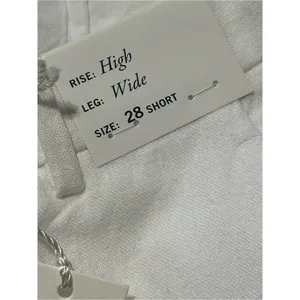 Abercrombie & Fitch NWT 28 White Wide Leg High Rise Linen Sloane Trousers Pants thumbnail 9