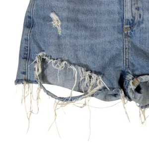 Topshop Mom Denim Shorts Light Wash Distressed Frayed Hem Jean Festival Size 6 thumbnail 4