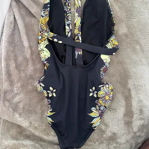 Out from under (urban outfitters) sunflower deep plunge one piece swim suit thumbnail 5