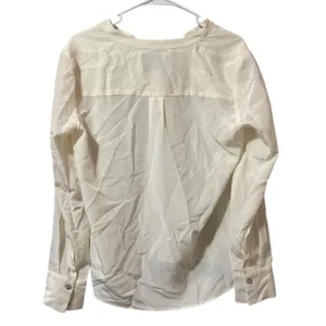Amour Vert Women Size Medium Silk Long Sleeve Blouse Buttons Luxury‎ Formal City thumbnail 2