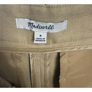 Madewell Pants Womens 8 Beige‎ Pleated Wide Leg High Rise Dress Twill Workwear thumbnail 3