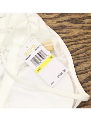 NWT Michael Michael Kors Womens Grommet Tankini Swim Top MM30322 White M thumbnail 5
