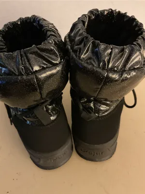 Pajar women black suede nylon puffy platform waterproof wedge boots US 7 thumbnail 9