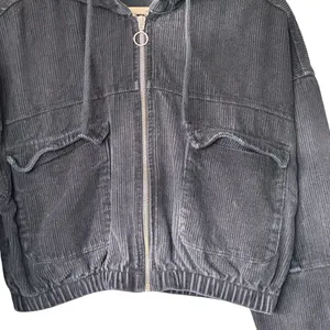 BDG Urban Outfitters S Cropped Corduroy Jacket Women's Black Hooded 90s Y2K thumbnail 6