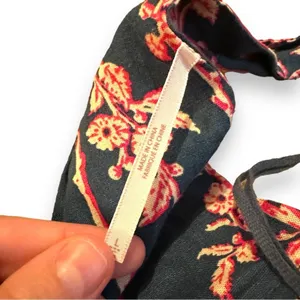Free People Poolside Navy Blue & Pink Floral 3 Piece Set Sz‎ L thumbnail 10