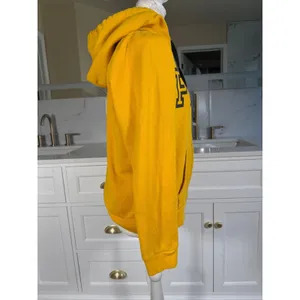 PINK Victoria's Secret Hoodie Women Large Yellow Full Zip Logo Sweatshirt thumbnail 4