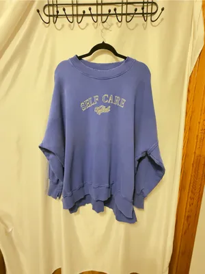 Aerie Blue Sweatshirt - Self Care Club-Size Medium thumbnail 3