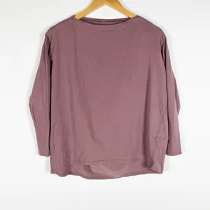 Lululemon Women's Back In Action Crew Neck Long Sleeve Tee Shirt Antique Bark M thumbnail 1