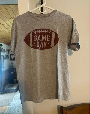 Football Game Day cotton t-shirt sz M thumbnail 1