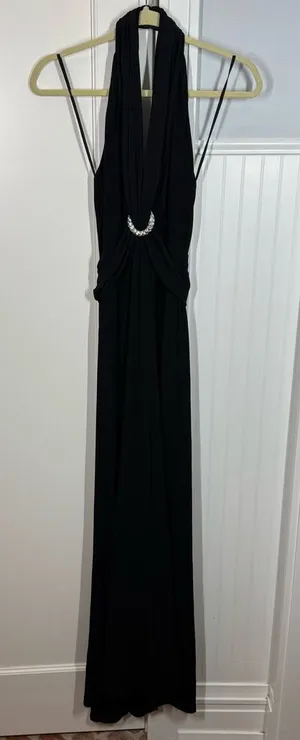 Cache Vintage Women's 90's‎ Black Evening Gown Dress Halter Style Size 4 thumbnail 1
