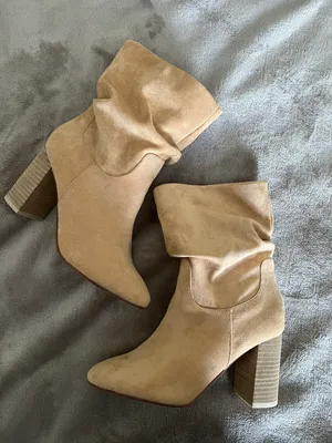 Steve Madden Tan Suede Block Heel Booties thumbnail 1