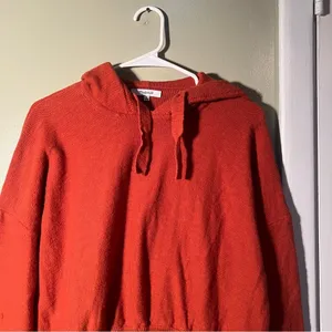 Madewell Women's Size Medium Clairview Hoodie Sweater Maple Glow‎ Orange NC682 thumbnail 6