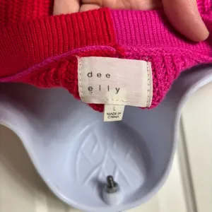 Dee Elly sweater large pink color block thumbnail 4