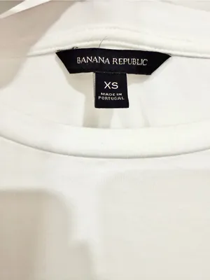 Banana Republic White Cotton Pleated Back Top Quiet Luxury Minimalist XS thumbnail 4