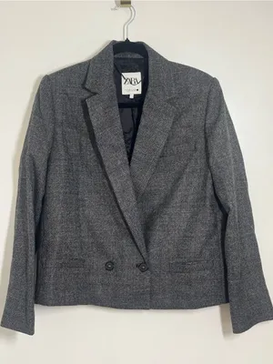 Zara 100% WOOL STRUCTURED BLAZER ZW COLLECTION sz 12 thumbnail 2