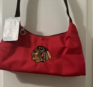 MVF Most Valuable Fan By Littlearth NHL Chicago Blackhawks Purse Handbag Red thumbnail 1