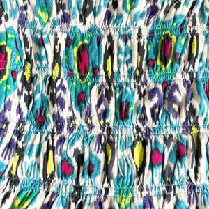 Anthropologie Womens Ikat Smocked Boho Resortwear‎ Festival Tube Top Size M thumbnail 5