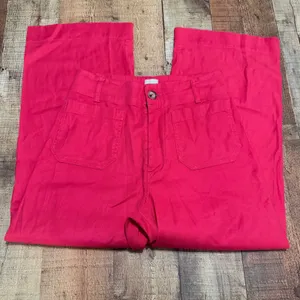 Maeve Anthropologie Pink Linen Blend Wide Leg The Colette Pants Sz 28 Trouser thumbnail 3