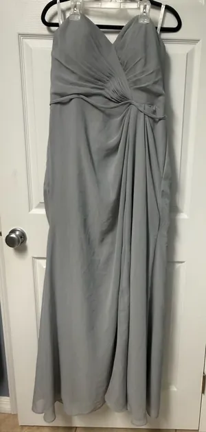 Christina Wu Light Gray Strapless Maxi Gown thumbnail 1