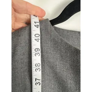 Ralph Lauren Grey Virgin Wool Blend Notched V-Neck Sheath Dress Size 4 thumbnail 5