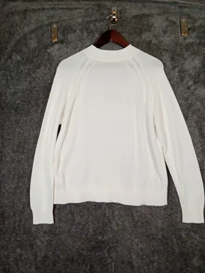 Quince Organic Cotton Mock Neck Sweater Ivory Long Sleeve Womens Small thumbnail 3