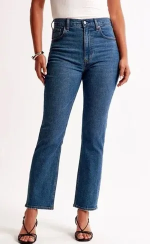 Abercrombie & Fitch Womens Ultra High Rise Straight Jeans Size 25 (0) Blue 90s thumbnail 1