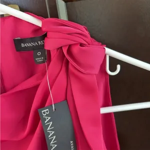 NWT Banana Republic Tie Neck Sleeveless Sheath Midi Dress Fuchsia size 0 thumbnail 4
