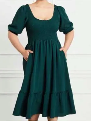 Hill House Home Louisa Nap Dress in green and emerald thumbnail 2