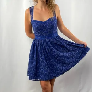 A. Drea Sweatheart Neckline Racerback Lace Mini Dress in Blue‎ Size Small thumbnail 10