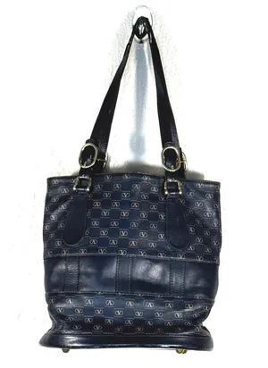 VINTAGE Valentino Garavani Monogram Tote Shoulder Bag & Matching Pouch Clutch thumbnail 3