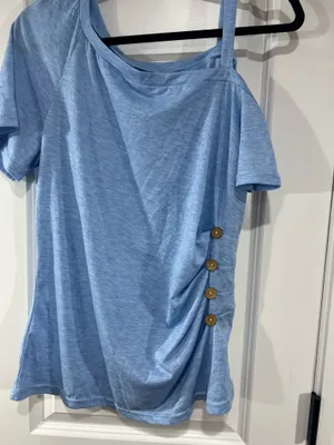 SheIn Pretty powder blue off the shoulder top thumbnail 3