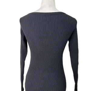 ASOS Women's Black Scoop Neck Long Sleeve Ribbed Knit Sweater 4 NWOT thumbnail 6