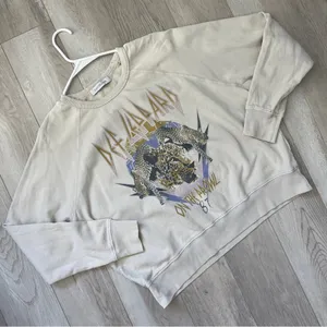Daydreamer Grunge Sweatshirt def leppard varsity crew womens Beige medium casual thumbnail 3
