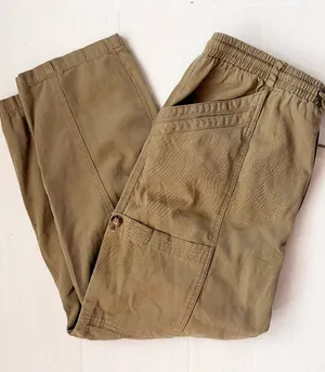 7 For All Mankind Utility Cargo Drawstring Pants Fall - L - Olive Green Khaki thumbnail 1