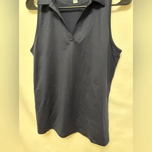 FootJoy Navy Sleeveless Golf Polo‎ Shirt Size Medium thumbnail 4