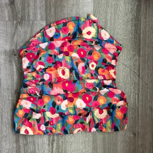 FORE Bright Floral Wrap Tie Tube Top Colorful Size XS thumbnail 2