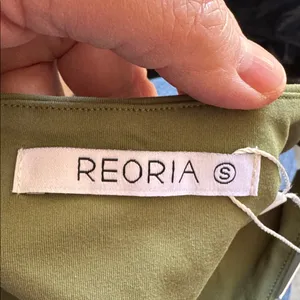 NWT REORIA Olive Green Halter Racerback Crop Tank Top Size Small Double Lined thumbnail 7