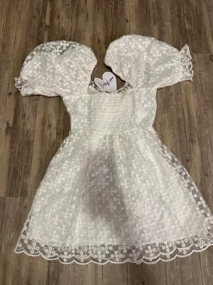 BuddyLove Colby Puff Sleeve Mini Dress- White Eyelet thumbnail 4