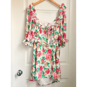 For Love & Lemons NEW Imogen Mini Dress‎ Large Floral Victorian Fate Summer thumbnail 3