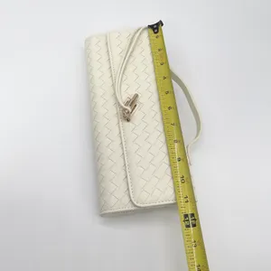 Few Moda East West Woven Clutch Bag Crossbody Cream Toggle Minimalist Chic Vegan thumbnail 13