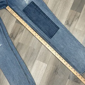 American Eagle Jeans Women 10 Vintage High Rise Slim Distressed Patch Straight‎ thumbnail 13