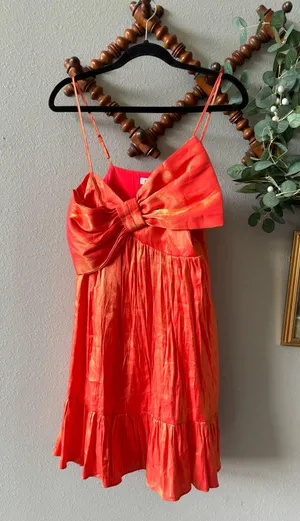 Day + Moon Bow Orange Dress thumbnail 1