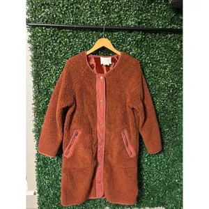 Anthropologie Margot Sherpa Reversible Zebra Print Red Coat Size Small thumbnail 3