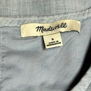 Madewell Cotton Bellflower Ruffle A-Line Mini Dress Chambray Blue 6 thumbnail 6