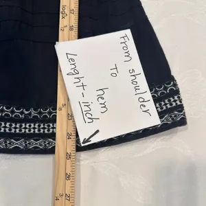 Anthropologie Amit Aggarwal‎ - XS Olivia Embroidered Black Top Blouse Boho thumbnail 5
