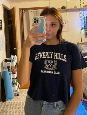 Beverly Hills Baby Tee Blue Size L thumbnail 3